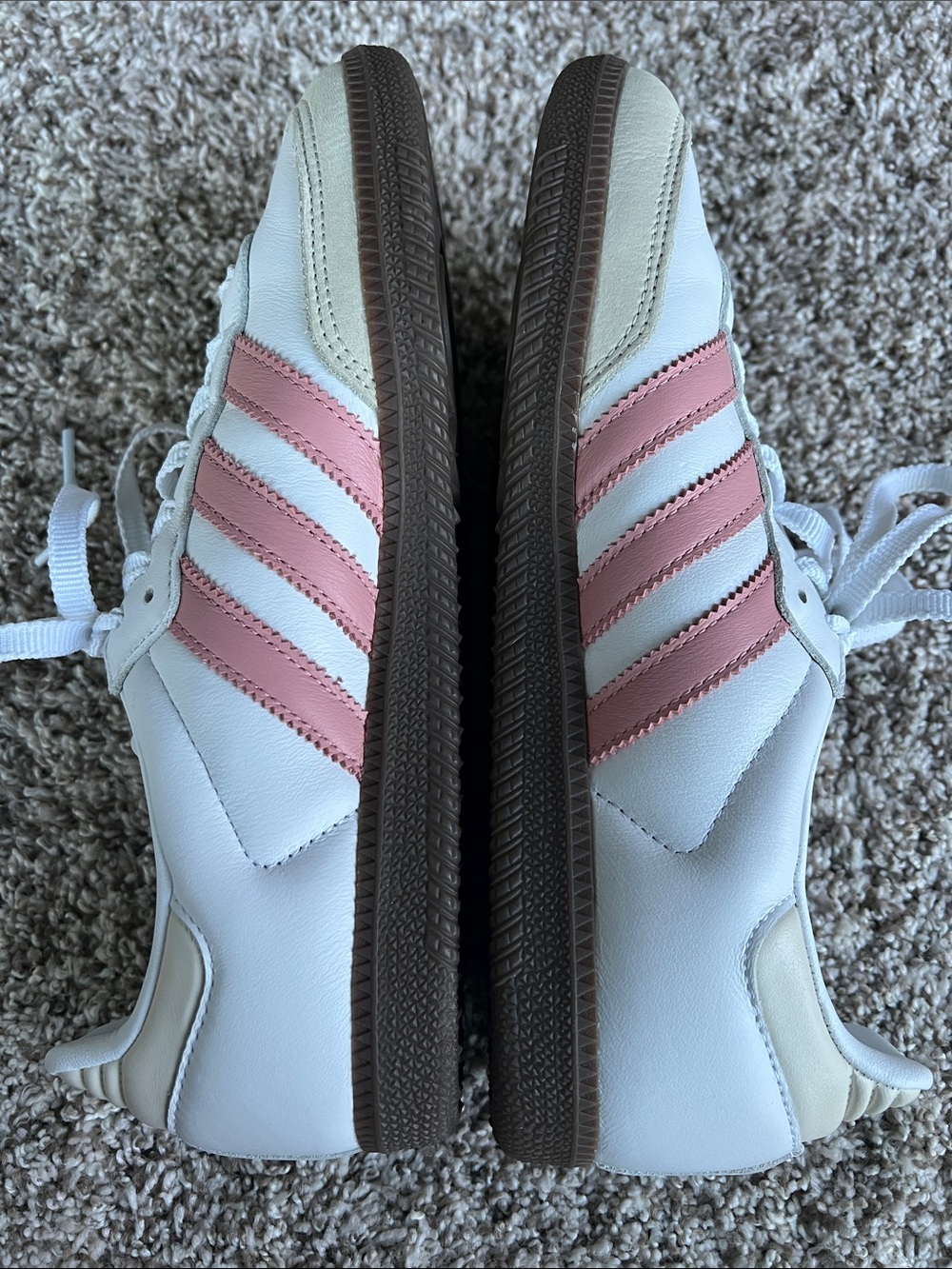 NWOT Adidas Women's Samba OG Sneakers in White Wonder Mauve Size 8.5 - Picture 7 of 10